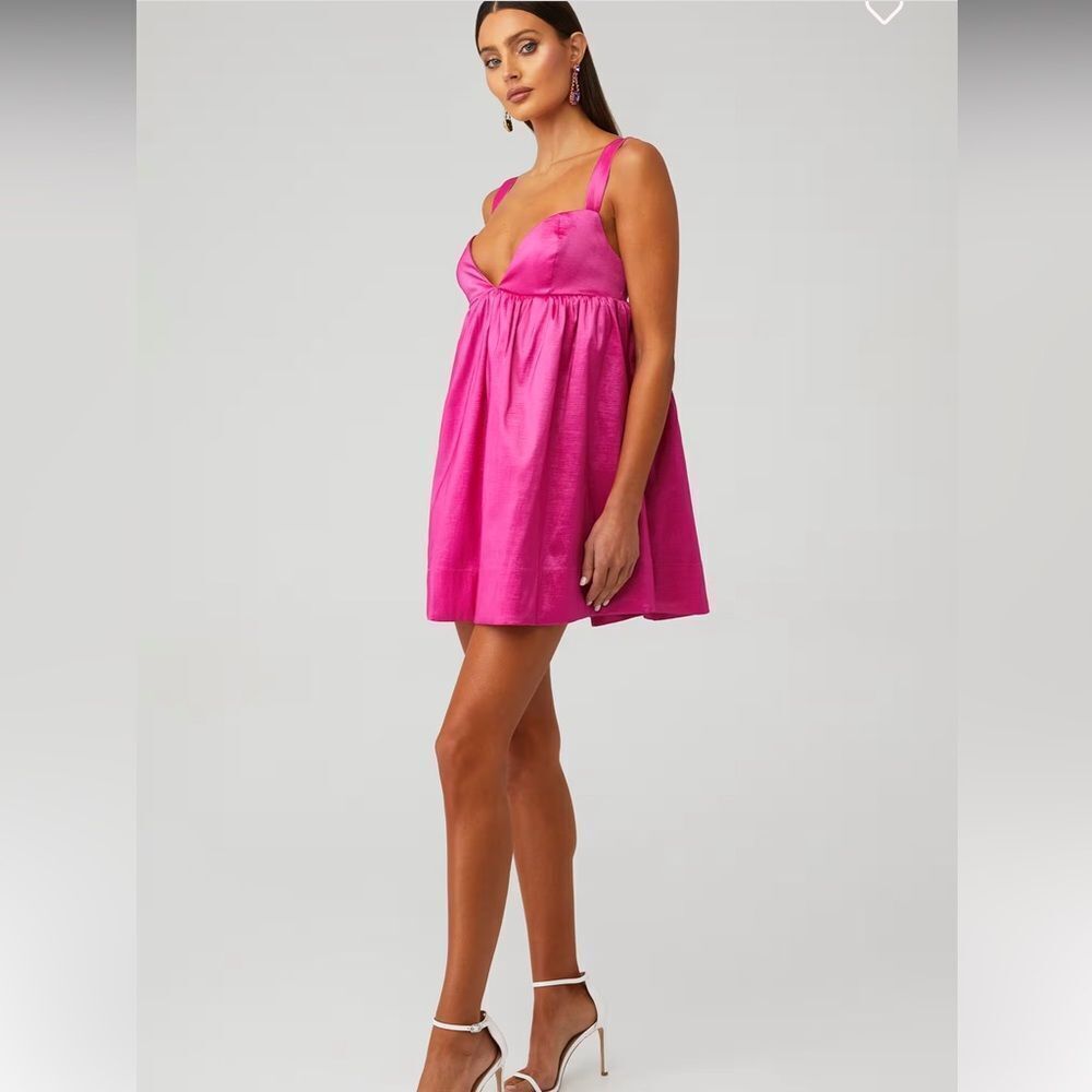 NWT FOR LOVE & LEMONS SELENA MINI DRESS Hot Pink Small - Picture 10 of 12